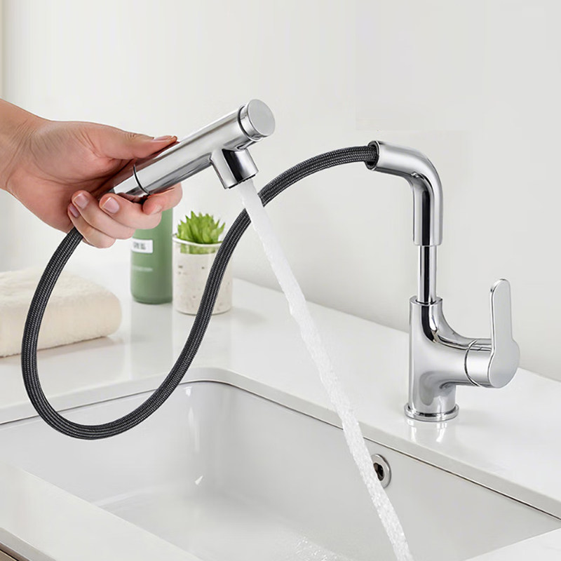 TOTO水龙头家用防溅洗手台盆枪灰色冷热水TLS083J0C抽拉旋转龙头