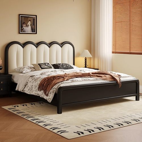 馨佰利实木床卧室双人床法式奶油