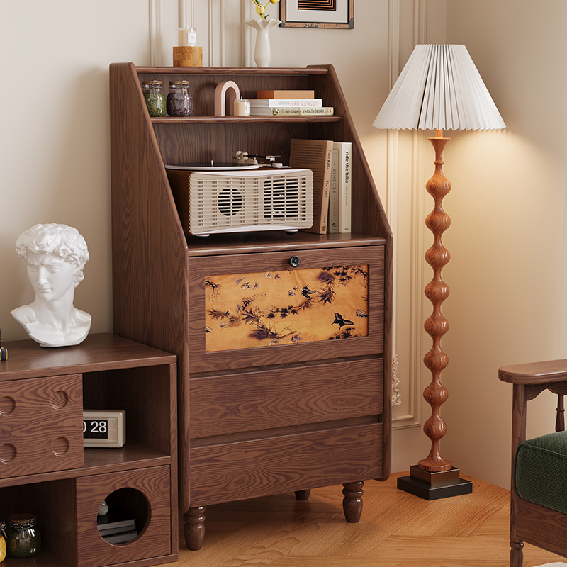 馨佰利中古风橡胶木餐边柜家用