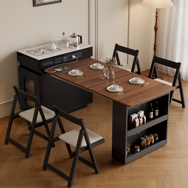 政府补贴馨佰利实木岛台餐桌一体可伸缩新款多功能家用小户型方桌
