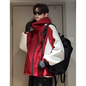 [001]运动户外连帽冲锋衣夹克男拼接撞色工装外套A079-3416-P76图片