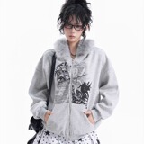 【网136】25加厚毛领连帽卫衣开衫外套情侣款秋冬潮A079-W51-P53，女装短外套，电商A079