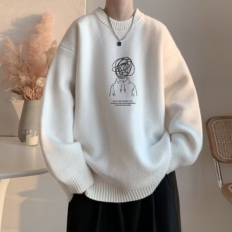 【网126】秋季新款宽松圆领长袖毛衣外套A079-6591-P43,男装针织衫/毛衣,电商A079