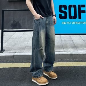 [008]宽松水洗牛仔裤男士休闲长裤男装阔腿弯刀裤 A079-N922-P47图片