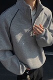 【网97】半拉链卫衣男春秋款情侣潮牌重磅痞帅外套A079-W46-P35，女装短外套，电商A079