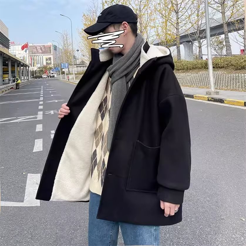 【网136】羊羔毛妮子大衣男士冬季加厚毛呢外套A079-J51-P85,女装短外套,电商A079