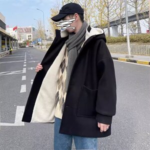 【网136】羊羔毛妮子大衣男士冬季加厚毛呢外套A079-J51-P85图片