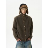 【网5】2秋冬老钱风纽扣立领复古毛衣织外套潮A079-MY412-P54，男装针织衫/毛衣，电商A079