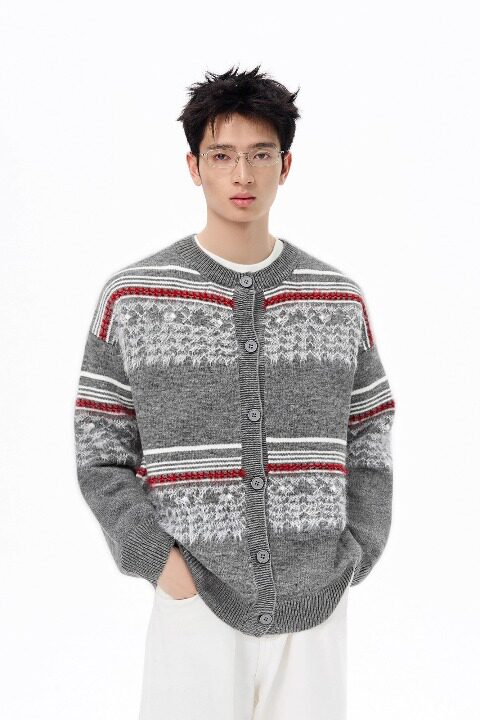 【网58】圆领针织开衫男款秋季宽松A079-D82-P64,男装卫衣,电商A079