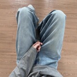 【183】新款牛仔裤宽松遮肉显瘦垂感直筒拖地裤A079-9086-P44，男装牛仔裤，电商A079