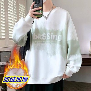 【网160】卫衣男秋冬款加绒潮牌长袖t恤男宽松A079-WY001-P45-48,男装T恤,电商A079