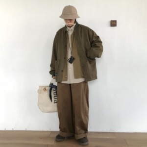 【281】5外套工装男女同款圆领复古麂皮绒夹克A079-JK215-54图片
