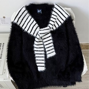 D060 秋冬宽松套头慵懒风针织上衣A079 P66 网94