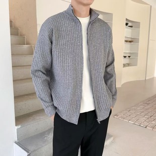 VM87 A079 拉链休闲宽松毛衣美拉德针织立领开衫 P63 网37