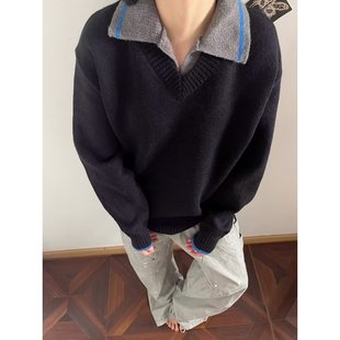 日系加肥加大男款 大码 宽松加厚针织衫 A079 P51 A356 211