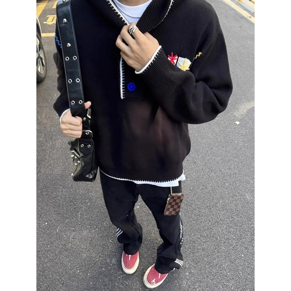 75连帽毛衣男女款多巴胺彩色宽松针织衫A079-MY9601-P61,男装针织衫/毛衣,电商A079