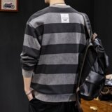 【189】条纹圆领卫衣休闲新款情侣宽松长袖A079-W328-P42-45，男装卫衣，电商A079