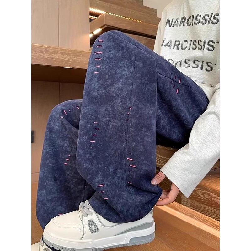 【102】25冬款宽松直筒裤高中生痞帅运动卫裤A079-K006-P43,男装休闲裤,电商A079