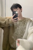 【网91】渐变针织衫男毛衣外套毛绒毛衣A079-MY7205-P59，男装针织衫/毛衣，电商A079