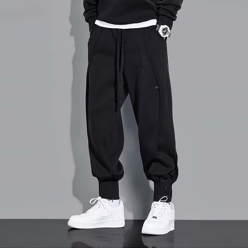 【网4】卫裤男直筒宽松抽绳百搭运动裤子A079-CK02-P45,男装休闲裤,电商A079