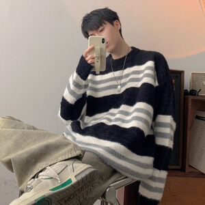 [290]毛衣男秋冬季潮牌宽松休闲男生圆领针织衫A079-M109-P54图片