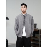 【8】假两件格子拼接毛衣衬衫男百搭开衫毛衣外套A079-MY0011-P61，男装针织衫/毛衣，电商A079