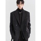 [001]男士双排扣百搭宽松休闲西服外套男装上衣A079-W26-P76，男装西服，电商A079