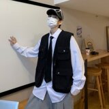 【网59】日系工装马甲男潮宽松外套背心A079-B12-P34，男装背心/马甲，电商A079