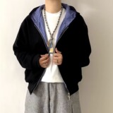 【217】双面穿蓝格纹内里夹克潮流简约原宿A079-WY8006-P56，男装夹克，电商A079