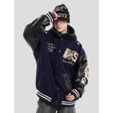【28】5宽松贴布刺绣棒球服夹克外套男女A079-JK782-P64，男装夹克，电商A079