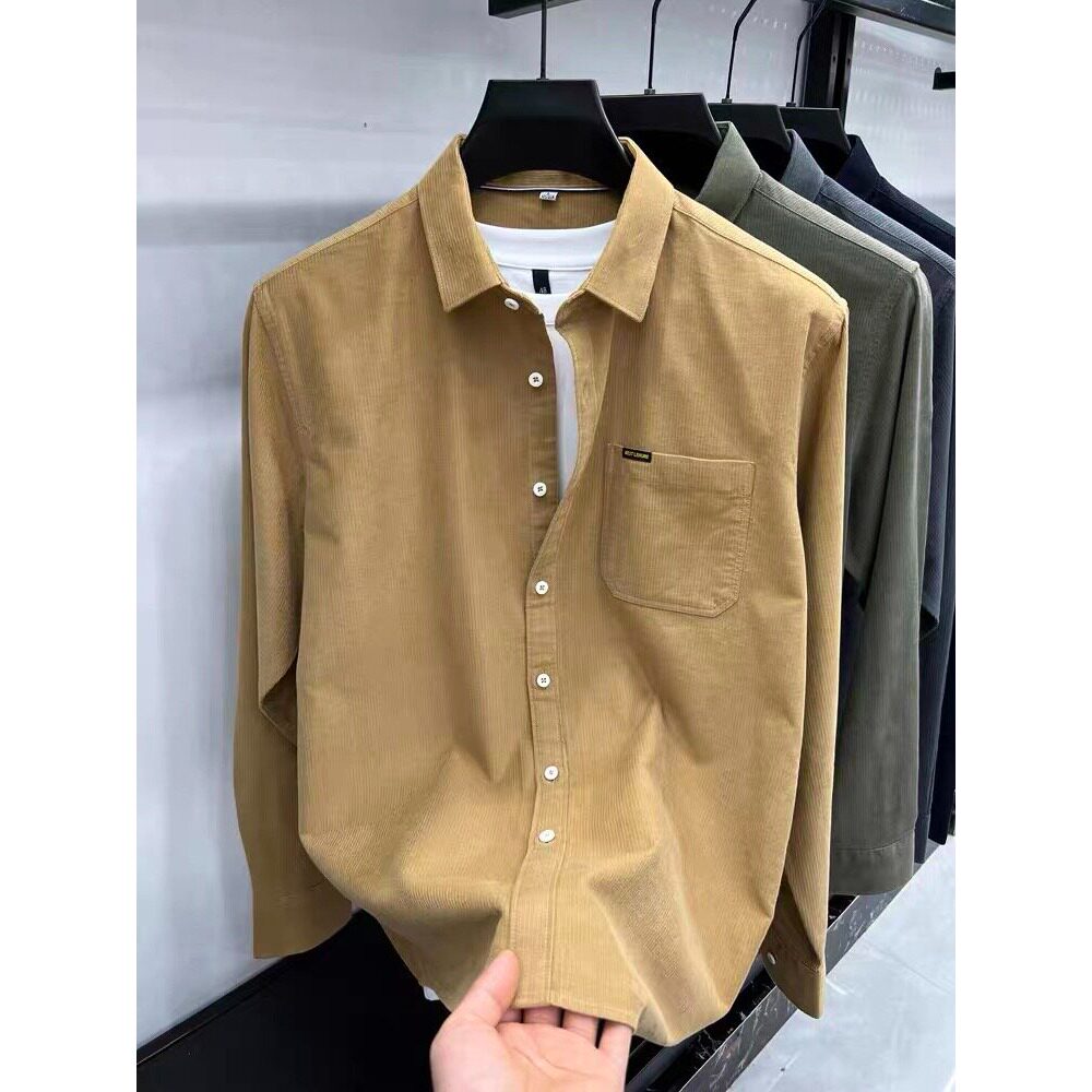【132】25灯芯绒工装长袖衬衫男春秋冬季新款A079-CS382-P34,男装衬衫,电商A079