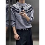 【网39】2025圆领针织衫男女宽松情侣休闲打底毛衣A079-M31-P48，男装T恤，电商A079