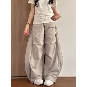 褶皱解构弯刀裤男女宽松休闲百搭阔腿拖地伞兵A079- K2025-P29,男装休闲裤,电商A079