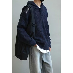 【网2】连帽毛衣外套男宽松长袖开衫A079-YM92-P44图片