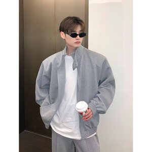 【网6】可二开立领垫肩卫衣外套大码男运动长裤套装A079-106-P85图片