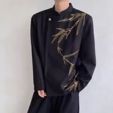 [001]男衣服立领中山装金竹刺绣礼服西装外套A079-XZ331-P69，男装西服套装，电商A079