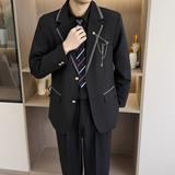 [007]制服西装男学院风徽章高校毕业照班服jk西服A079-JK40-P57，男装西服套装，电商A079