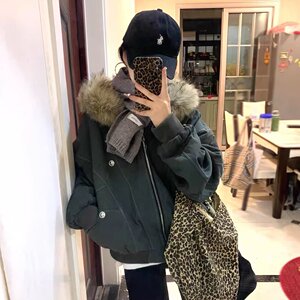【57】座山雕加厚棉服男女宽松解构毛领外套A079-HT266加绒P108图片