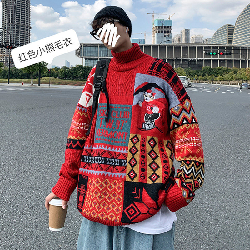 【15】2025宽松上衣服情侣装加绒针织衫A079-A146-p52,男装针织衫/毛衣,电商A079
