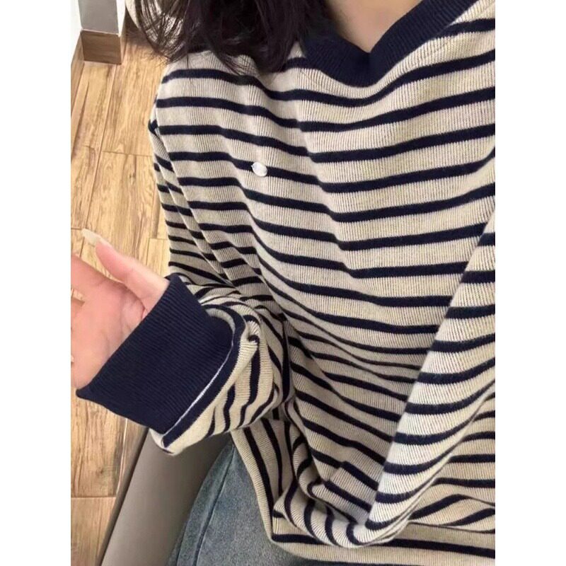 【295】条纹毛衣圆领针织衫卫衣女秋冬新款宽松A079-1269-P44,男装针织衫/毛衣,电商A079
