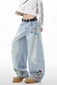 【网36】秋冬新款宽松显瘦百搭直筒阔腿拖地裤潮A079-6637 -48图片