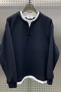 【网140】25秋季新款廓形假两件V领长袖卫衣A079-M361-P35图片