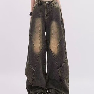 175 K798 直筒裤 A079 P57 蓝色做旧微喇牛仔裤