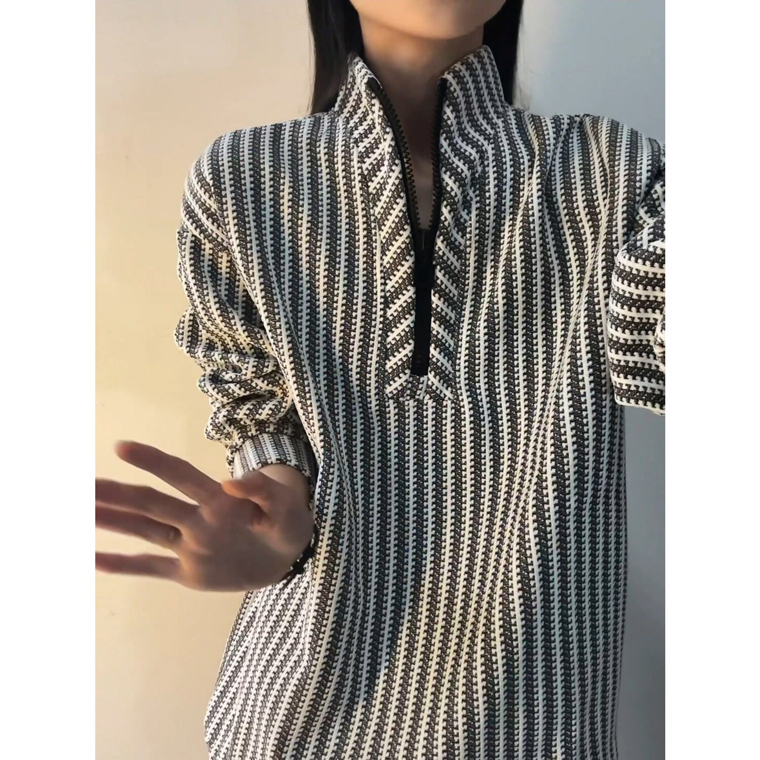 [004]半拉链卫衣男女长袖t恤高级感重磅外套A079-E76-P39,男装T恤,电商A079