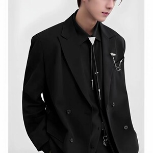 【98】休闲潮修身双排扣西服潮男小西装单西外套A079-XZ361-P59图片