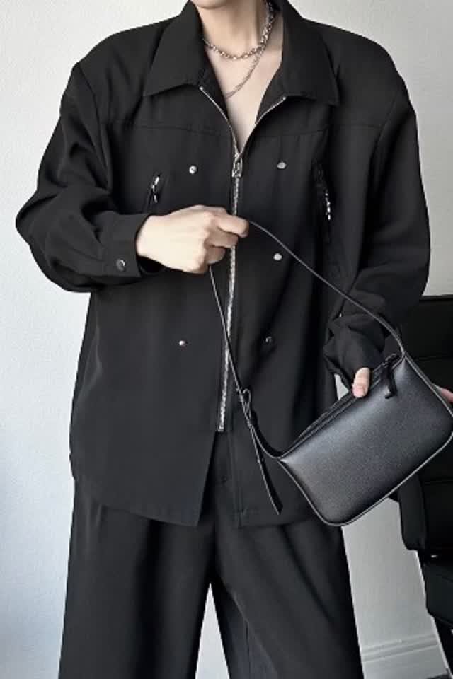 【网59】长袖衬衣男韩版宽松开衫外套A079-C248-P39,男装衬衫,电商A079