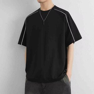 夏[003]短袖T恤男宽松圆领半袖休闲潮牌高街体恤A079-D201-P27图片