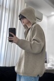 【网116】25半拉链男秋连帽针织衫宽松加厚外套A079-M341-P49，男装针织衫/毛衣，电商A079