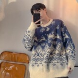 【284】圣诞毛衣圆领针织衫男生秋冬毛衣情侣款A079-MY1706-P46，男装针织衫/毛衣，电商A079