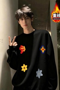 【001】卫衣男士新款宽松圆领休闲运动上衣A079- W046加绒-PP38图片
